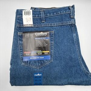 Carhartt Relaxed Fit Tapered Leg Denim Jeans Mens 42X34 B17 DST NWT NOS